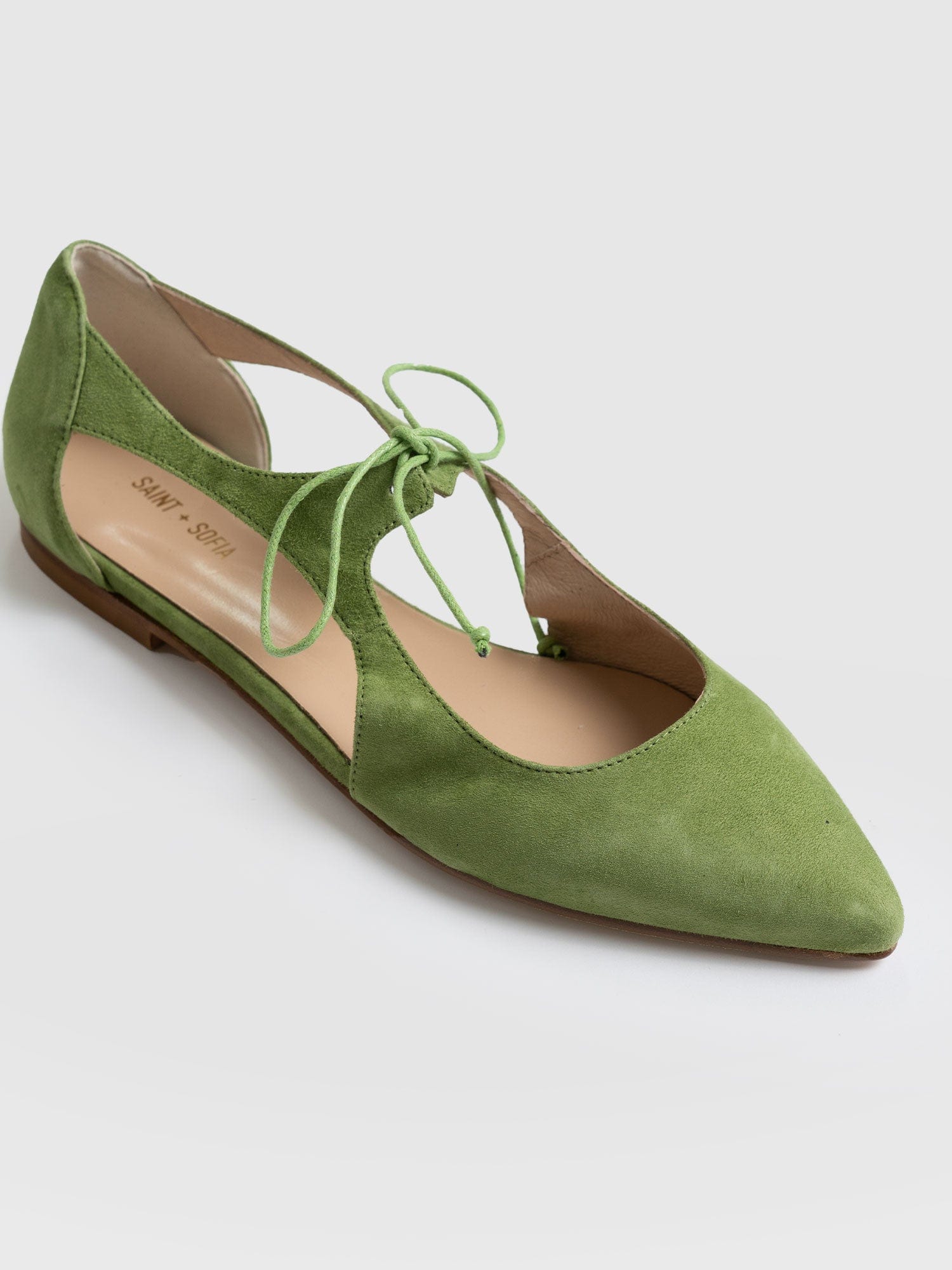 Tie Up Mary Janes Green - Women's Loafers | Saint + Sofia® UK